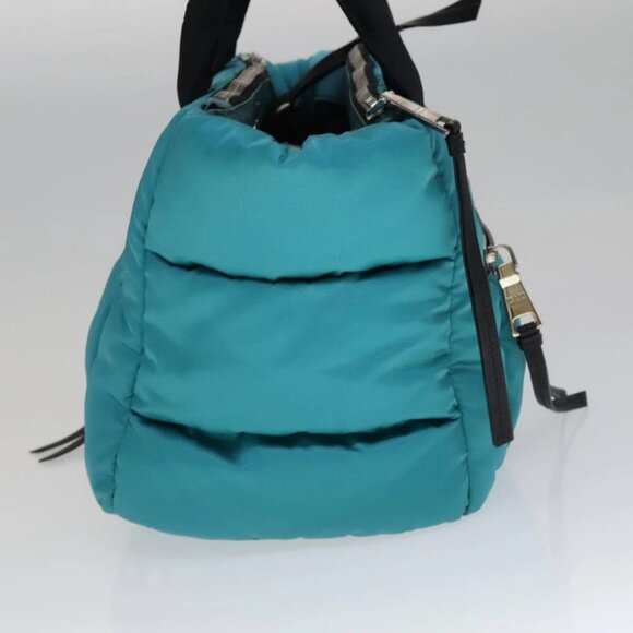 PRADA Hand Bag Nylon 2way Turquoise Blue Auth 111354V - Picture 5 of 14